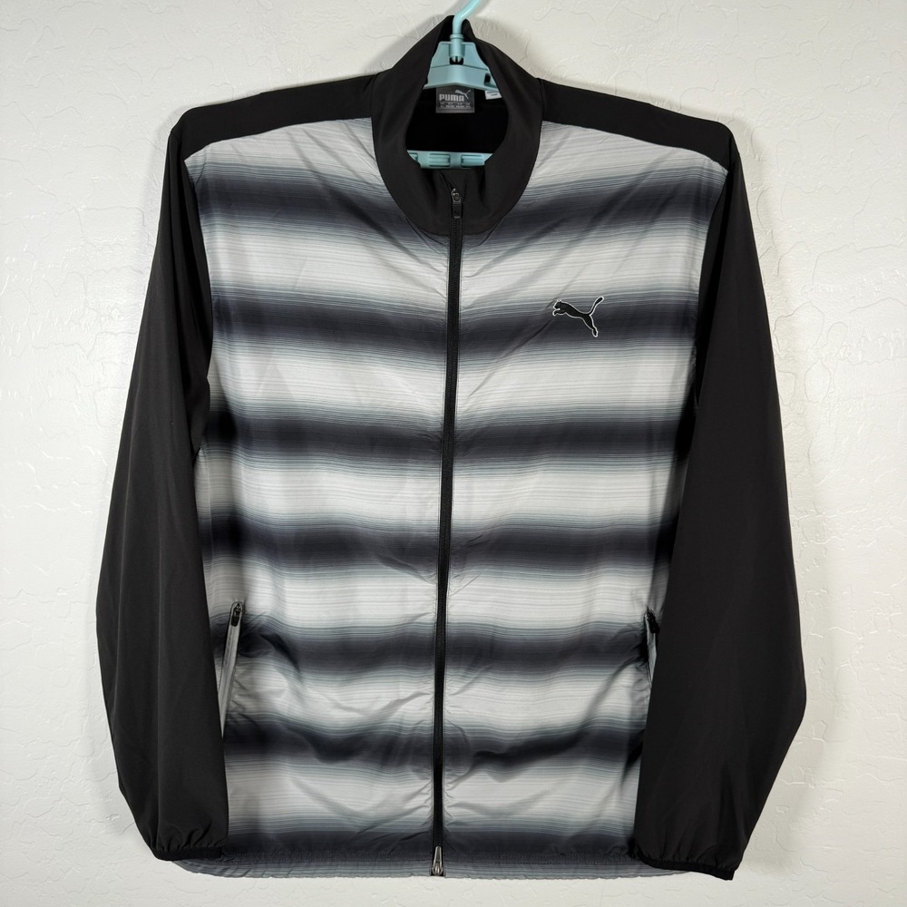 Puma Men’s Black and Gray Ombre Performance Jacket